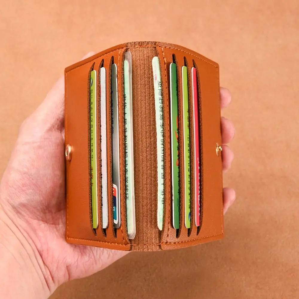 

PU Leather Card Holders Anti Demagnetization Ultra Thin Bank ID Card Case Short Slim And Compact Driver's License Wallet