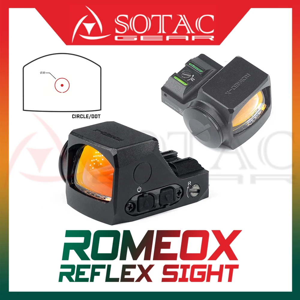 ROMEO-X Red Dot Sight RM06 Footprint Hunting Airsoft Pistol Handgun Rear Sight W/Glock Mount Plate&Picatinny Mount Shake Awake