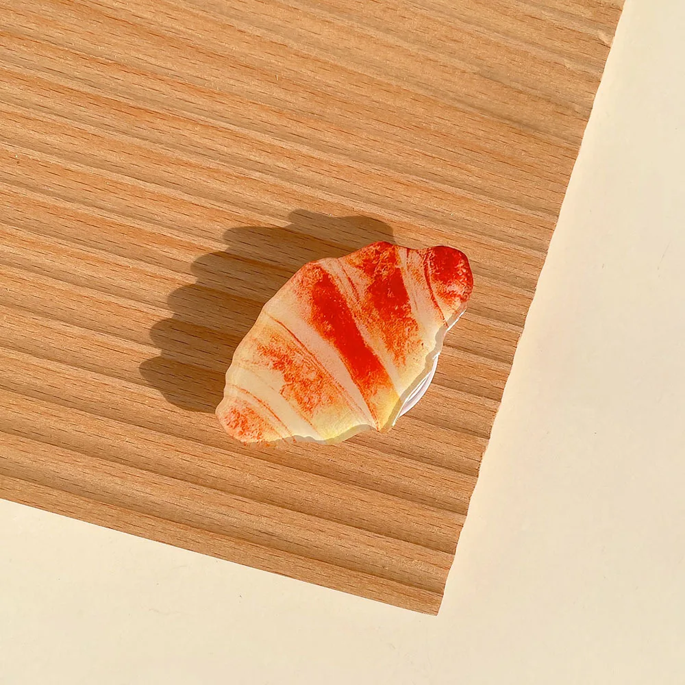 Coque de Croissant de tomate, Simulation coréenne mignonne, poignée de téléphone pliable, support Griptok pour iPhone Samsung, accessoires de téléphone universels