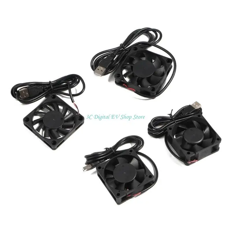 E74D 5V USB Connector Fan Cooler Heatsink Exhaust CPU Cooling Fan Replacement 60x60mm 6010 6015 6020 6025