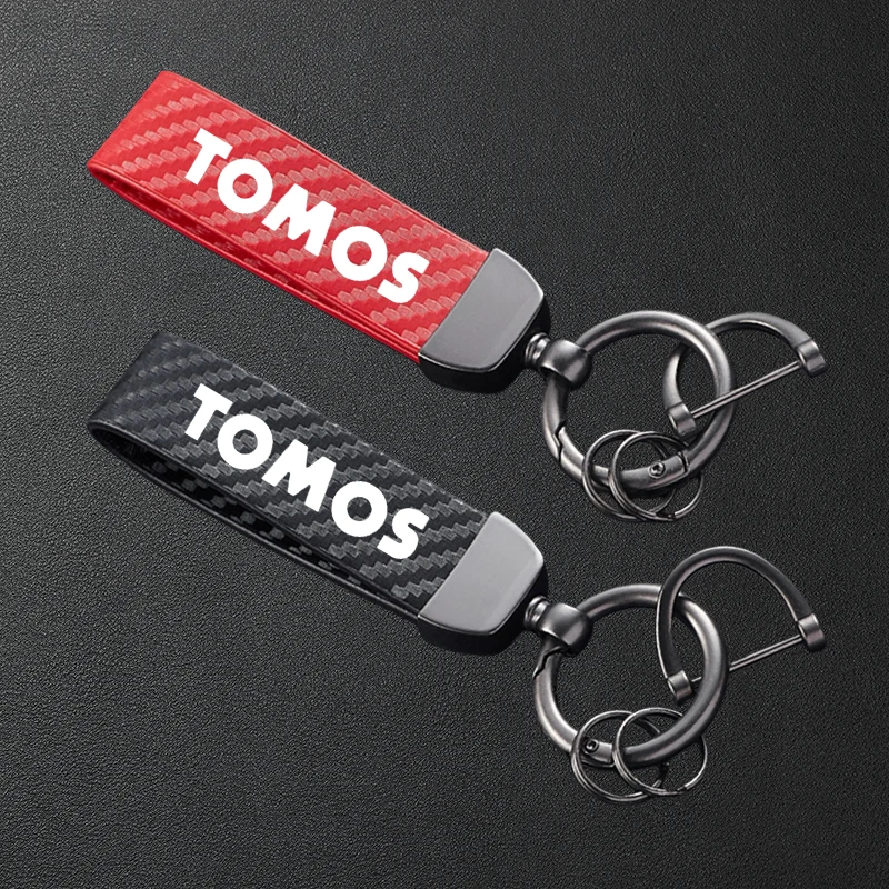 

For Tomos Nitro Arrow Sprint LX Streetmate R A35 Racing TT Accessories Carbon Fiber Textured Leather Keychain Motorcycle Keyring