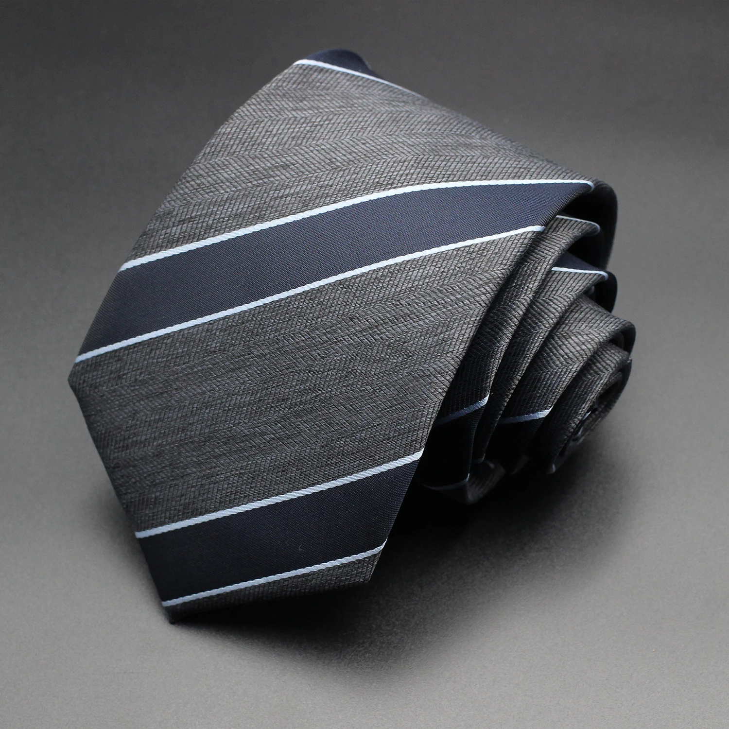 تصميم جديد الأعمال 8 سنتيمتر الرجال التعادل أحمر داكن رمادي بني أزرق مخطط ربطات العنق للرجال حفل زفاف العريس طوق اكسسوارات هدية #5