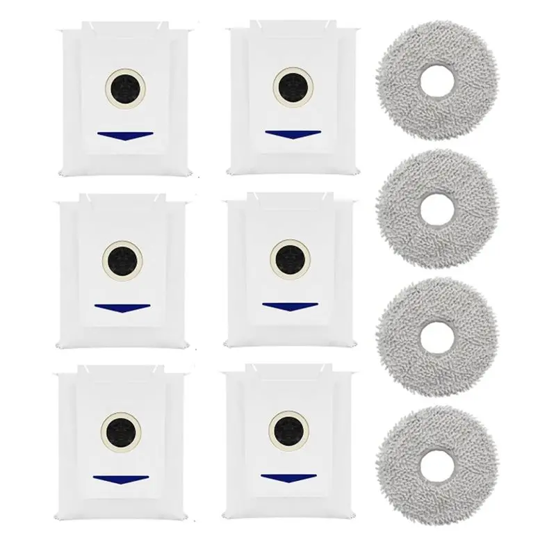 

Запасные аксессуары ABBY для робота-пылесоса Ecovacs Deebot T30 MAX/T30 Pro Omni: тряпки для мытья полов, мешки для сбора пыли