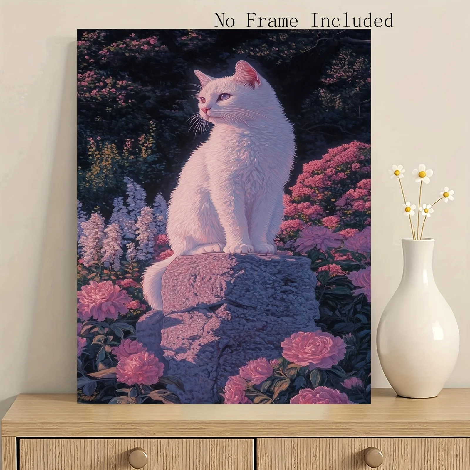 [2D Flat Frameless][Professional Art Use] 1pc Beginner-Friendly DIY Paint by Numbers Kit, Includes Acrylic Paints, Canvas, 3 Pai