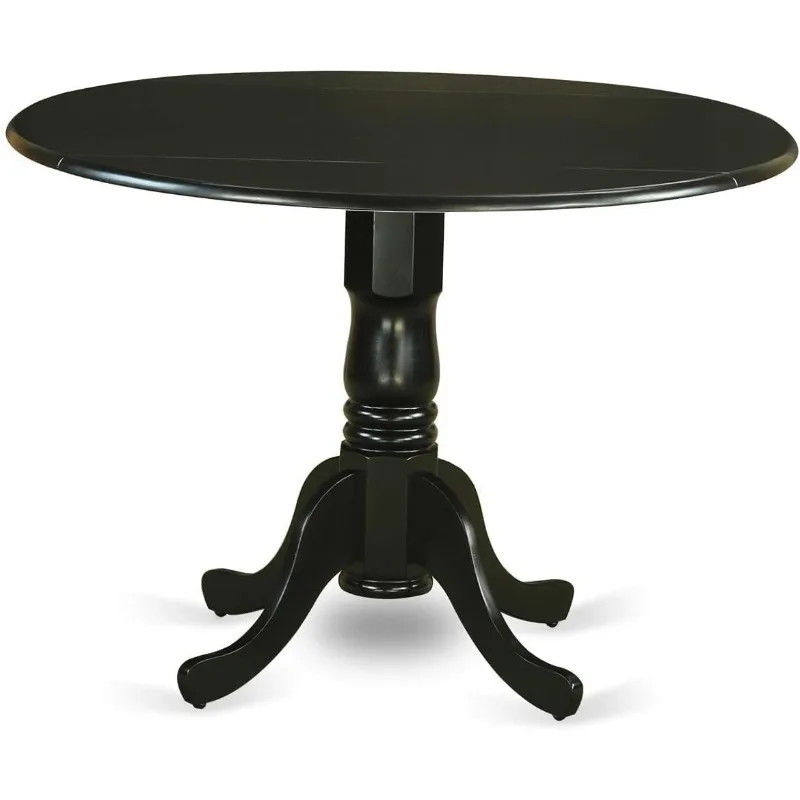 The 3-piece Small Space Dining table set consists of a round dining table and 2 wooden chairs, 42 by 42 inches