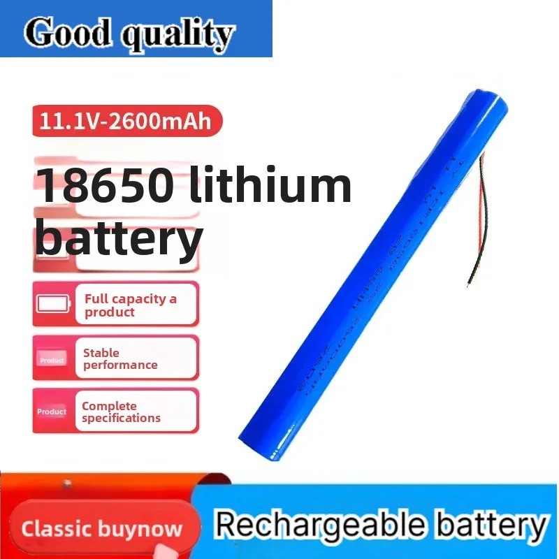18650 Lithium Battery Pack 11.1V 3S Series Strip for LED Wardrobe Light Flashlight Handheld Stick Rechargeable Battery