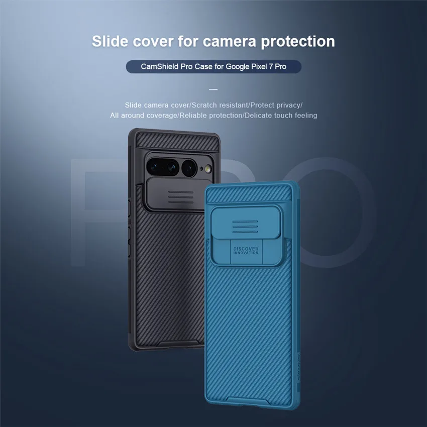 NILLKIN For Google Pixel 7 Pro Case Slide Cases Camera Protection Case Cover Anti-skid Cover For Pixel 7 Pro Lens Protection