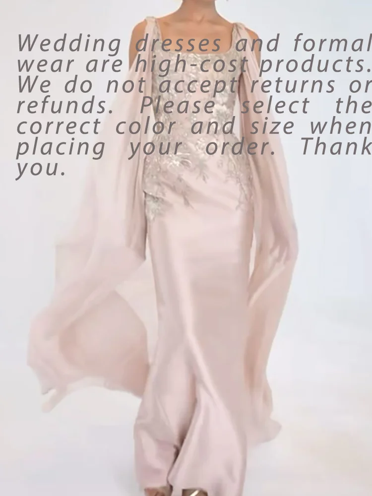 أنيقة ساحة طوق يزين الوردي أكمام مستقيم أم فستان العروس أثواب الزفاف حسب الطلب #2