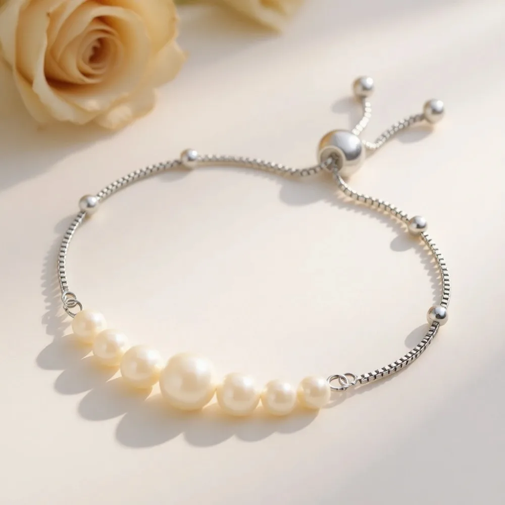 

Жемчужные браслеты для женщин из стерлингового серебра и позолоченного серебра, регулируемые, ручной работы, с регулируемой цепочкой, ювелирные украшения, подарки