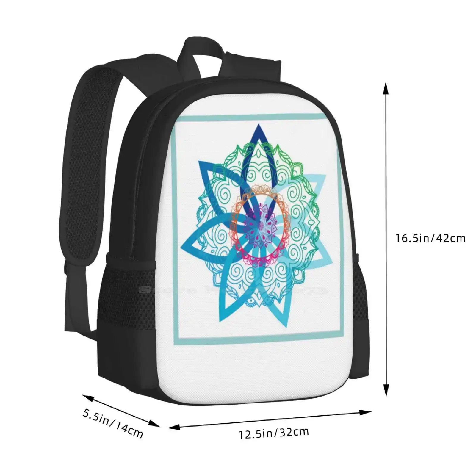 Blue Mandala Pattern Design Bagpack, Mochilas Escolares, Citações, Humor Engraçado, Gen Z Sarcástico, Palavras Punny, Inteligente Intelectual