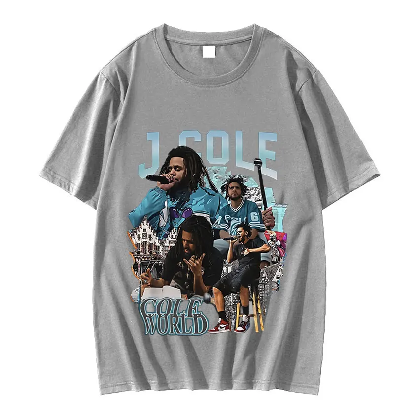 2023 New J Cole Vintage Graphic Tee Shirt Men\'s Hip Hop Rapper Streetwear T-Shirt Men Women Cotton Short Sleeve Oversized Tees