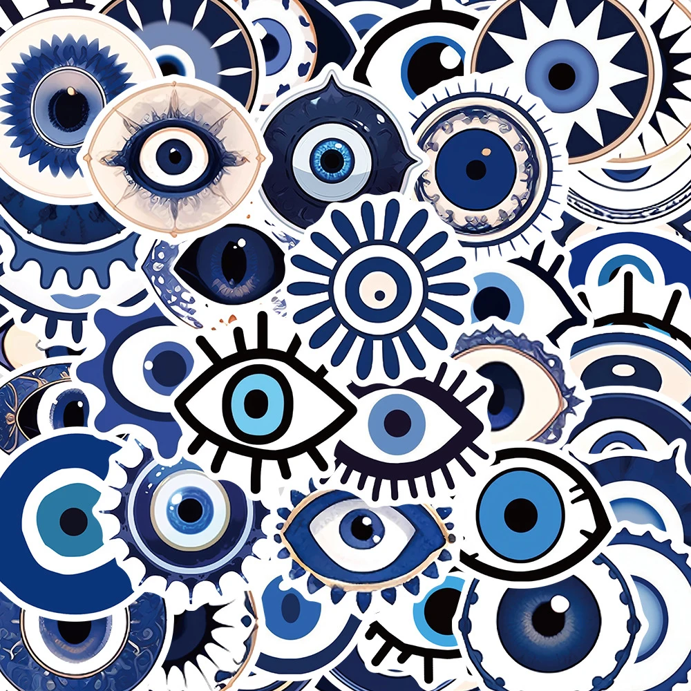 10/30/50pcs Gothic Turkish Evil Eye Graffiti Stickers Aesthetic Decals Skateboard Motorcycle Phone Car Cool Waterproof Sticker