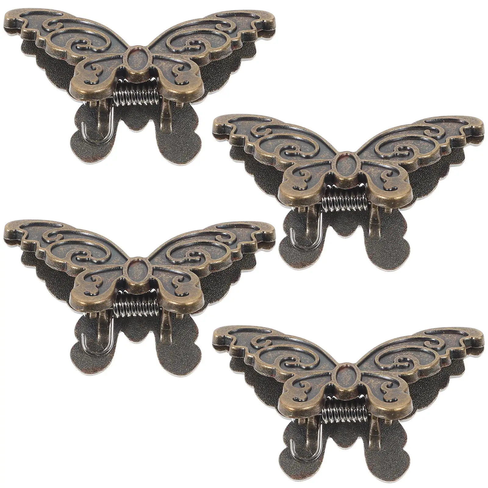 4 Pcs Butterfly Clip Convenient Clips for Hanging Folder Paper Metal Journal Notebook Zinc Alloy Student Use