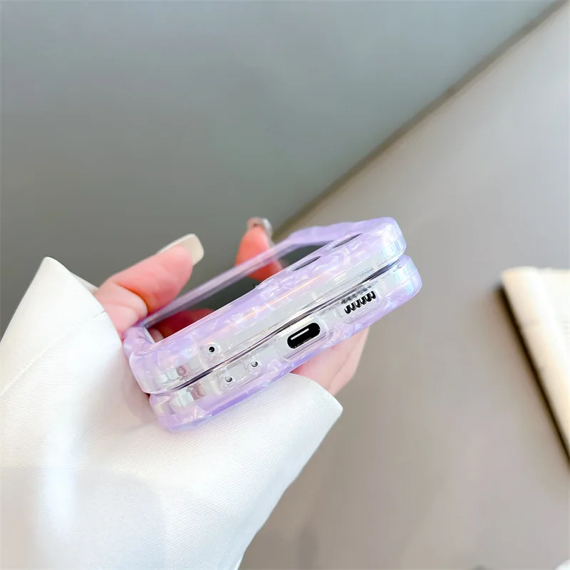Funda de teléfono con patrón colorido para Samsung Galaxy ZFlip3, ZFlip4, ZFlip5, ZFlip6, carcasa trasera dura de PC para ZFlip6