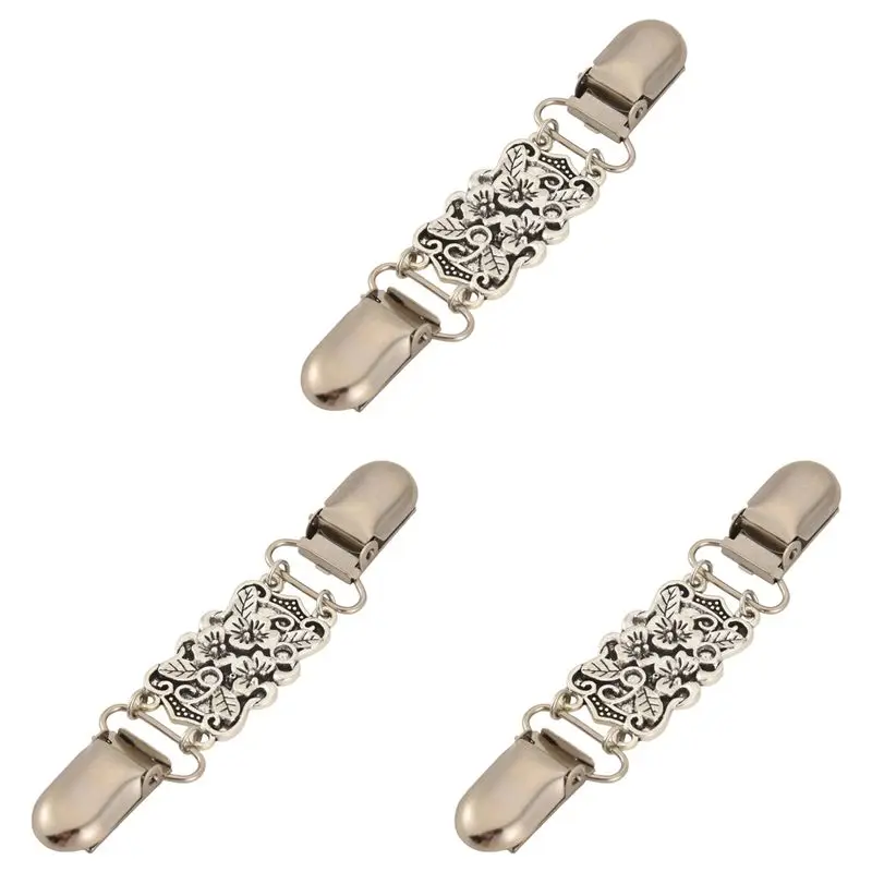 

TEXU 3X Retro Cardigan Clip Sweater Clip Women Filigree Cinch For Back Of Dresses Shawl Clip