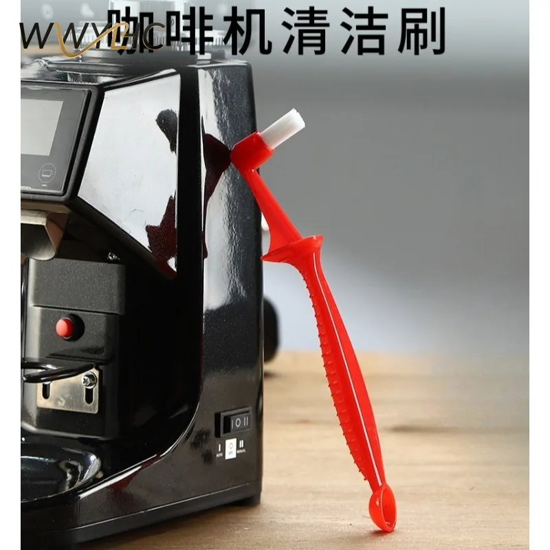 Suitable for Coffee Machine Brewing Head Cleaning Brush Plastic Elbow Hard Bristle Nylon Head Matching Utensils