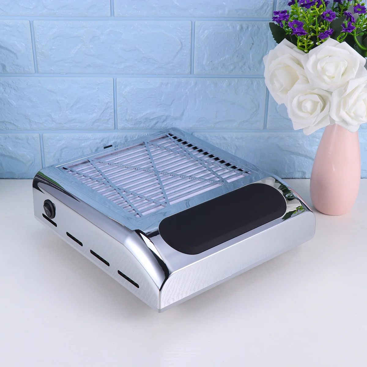 1개 18W 네일 먼지 흡입기 전문가용 네일 아트 먼지 수집기 진공 청소기 파일링 및 폴리싱용 진동 없음 유럽 플러그 그레이