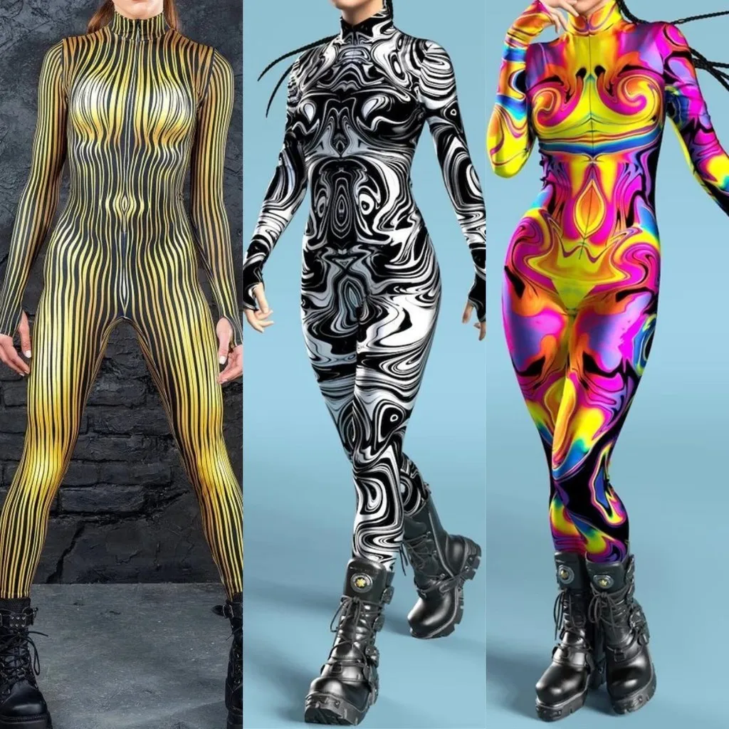 

3D Digital Printed Unisex Adult Role Play Cosplay Costume Women Men Halloween Party Jumpsuit Carnival Outfit