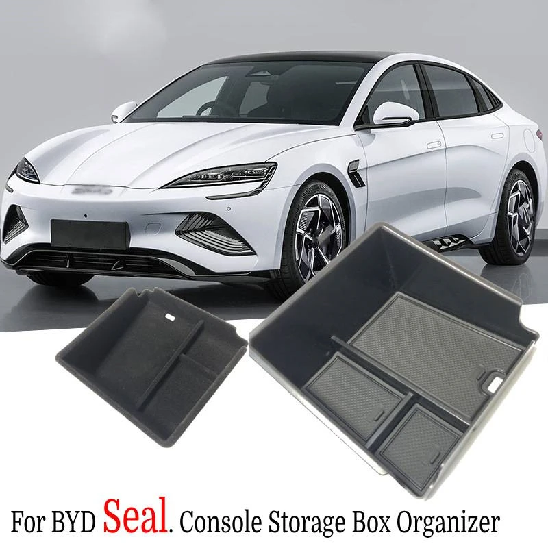 Car Organizer Box for BYD Seal Atto 4 EV 2022~2024 2023 Holder Sundries Packing Central Armrest Control Storage Tray Accessories