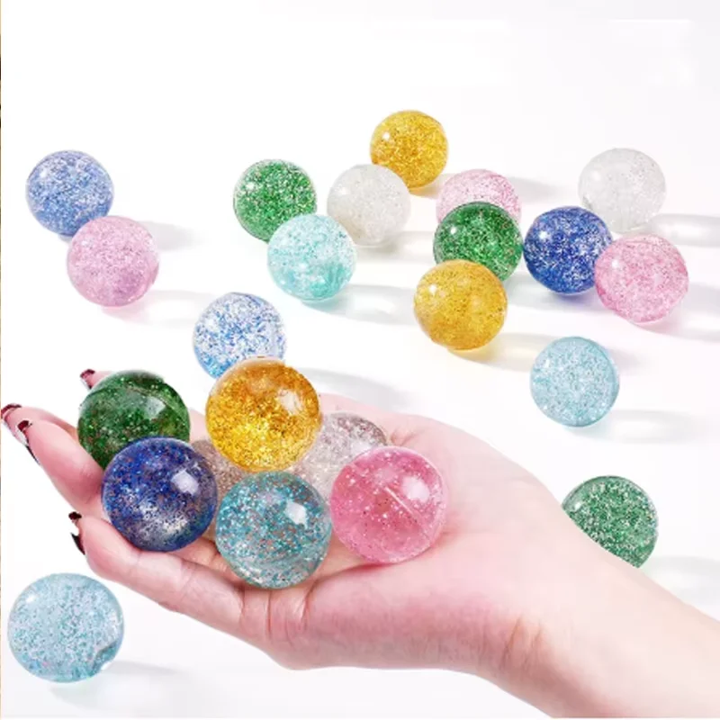 12/24Pcs 30MM Bouncy Ball Glitter Kids Toys Boys Girls Balle Rebondissante Kinder Spielzeug Balls for Children Toys