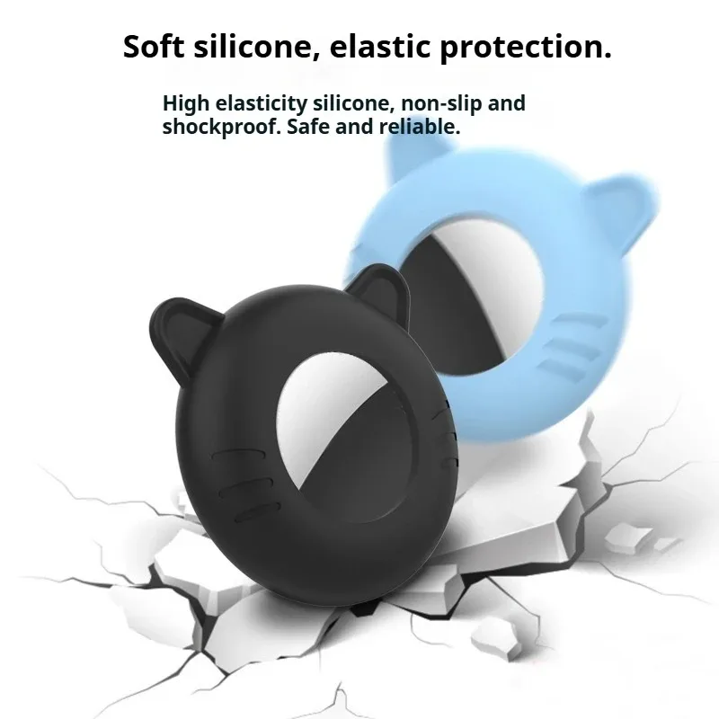 For Airtag Cat Collar Holder Small Air Tag Cat Collar Holder Silicone Case Cover for Cat Dog Pet Collar Harness Loop Supplies view 4