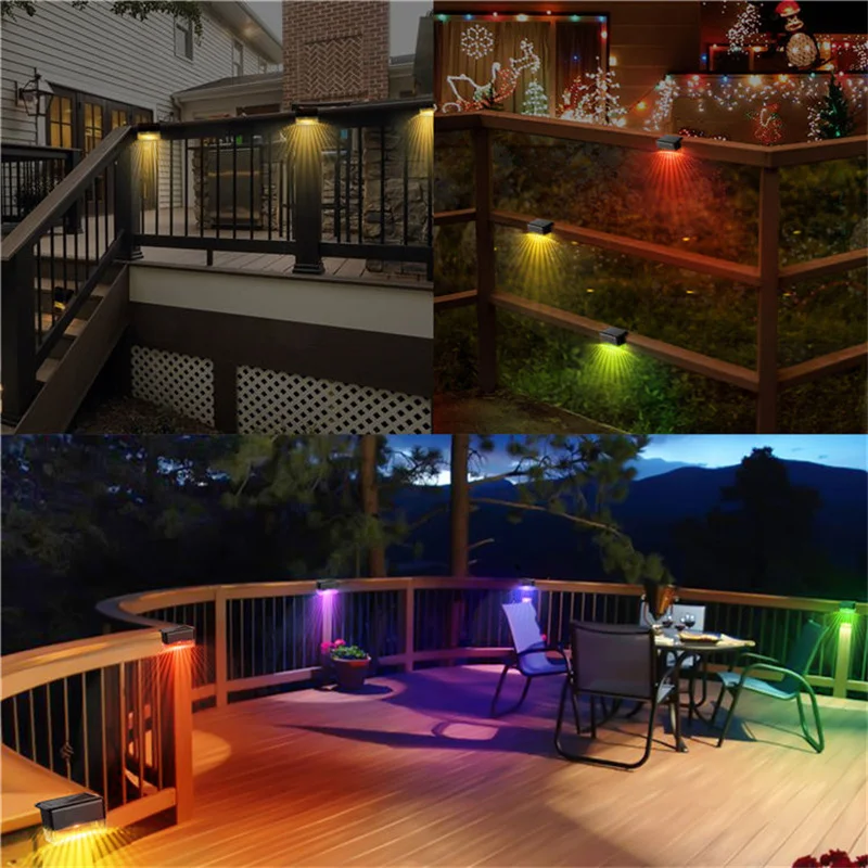 Solar Deck Lights Outdoor 20 Pack Solar Step Lights Waterproof Warm White Color Changing Lamps for Stairs Fence Deck Garden