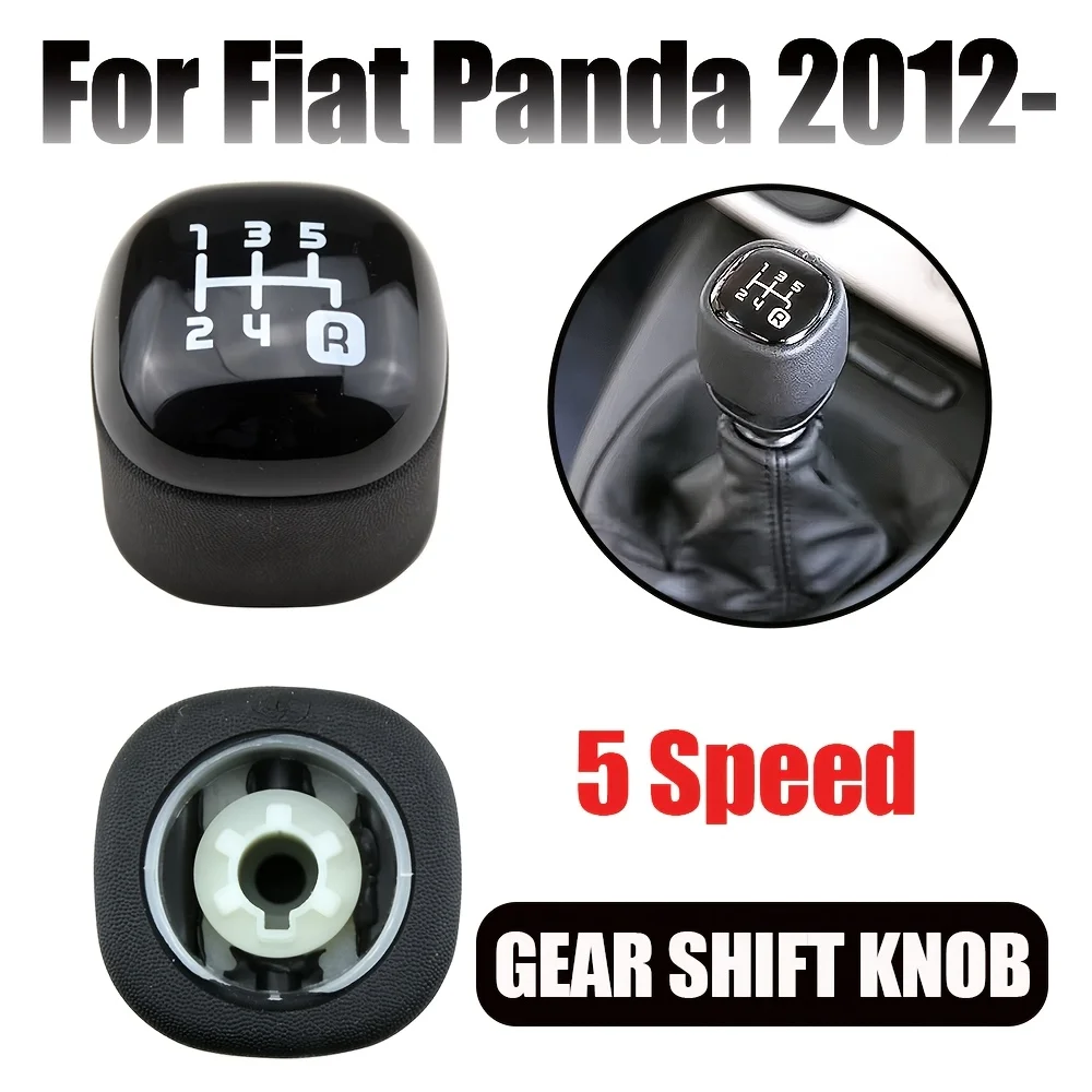 5 Speed ABS Manual Gear Shift Knob for Fiat Panda 2012-Up Gear Stick Shifter Lever Replacement Interior Accessory