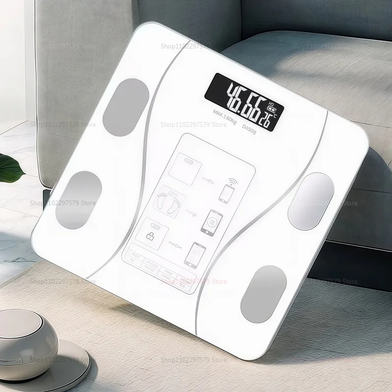Báscula de peso Báscula electrónica Báscula de grasa corporal Modelo de carga para el hogar inteligente Medición de grasa Pequeña aplicación de conexión Bluetooth