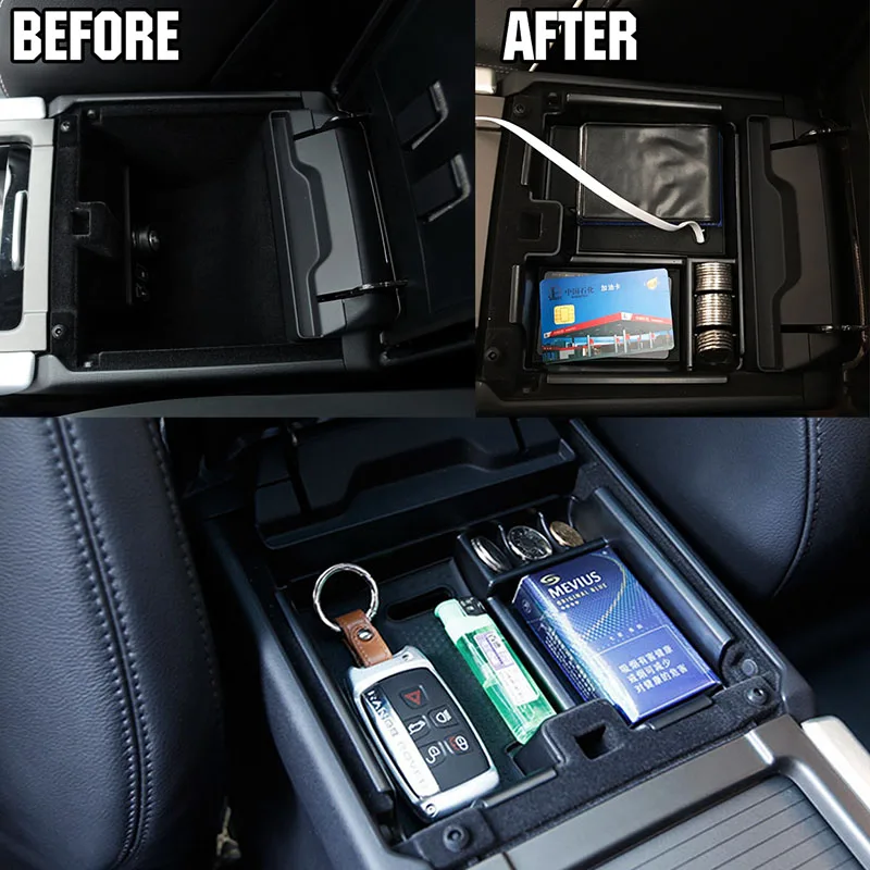 Fit For Land Rover Evoque Armrest Arm Rest Storage Box Center Console Bin Tray Case Holder 2011 2012 2013 2014 2015 2016 2017
