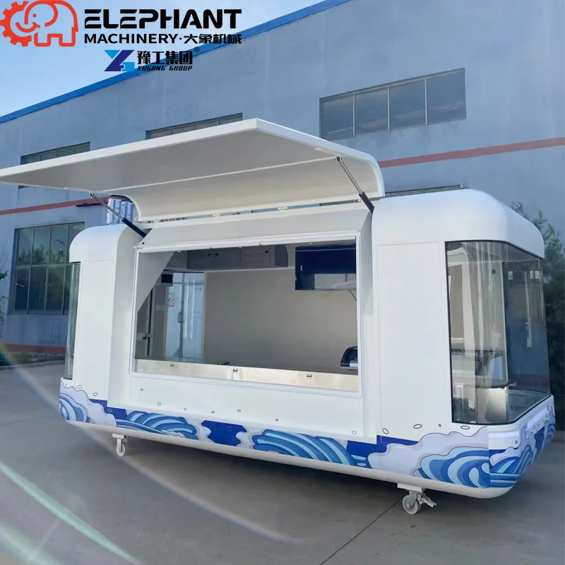 Commercial Mobile Food Trailer, Multifunctional Hot Dog Cart, Mobile Coffee Food Truck For Street Outdoor Vending Business