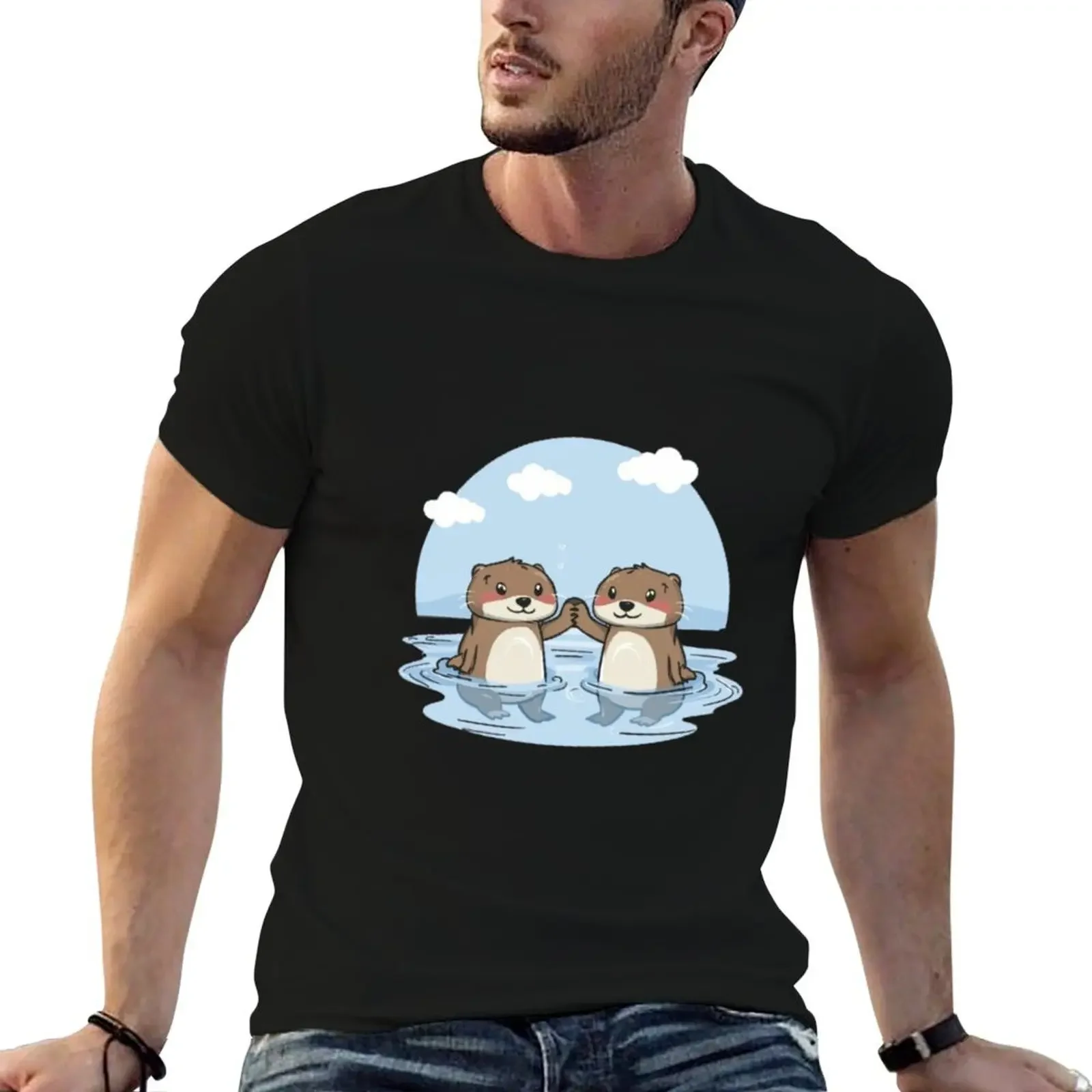 adorable otters T-Shirt boys whites animal prinfor boys t shirt men