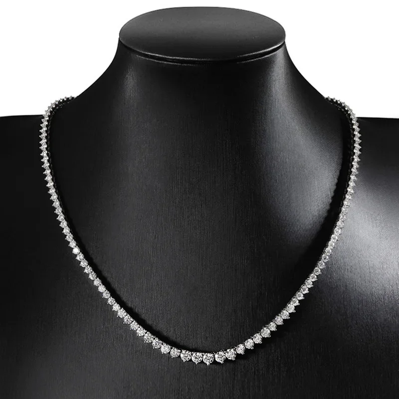 FCGJHW 3 Claw D VVS1 Moissanite Tennis Necklace s925 Sterling Silver 18k GRA Certified Wedding Necklaces for Women 2026