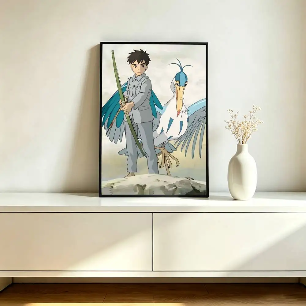 The Boy and the Heron Poster Waterproof Wall Art Sticker For Bar Living Room Vintage Decor High Quality Print Gift