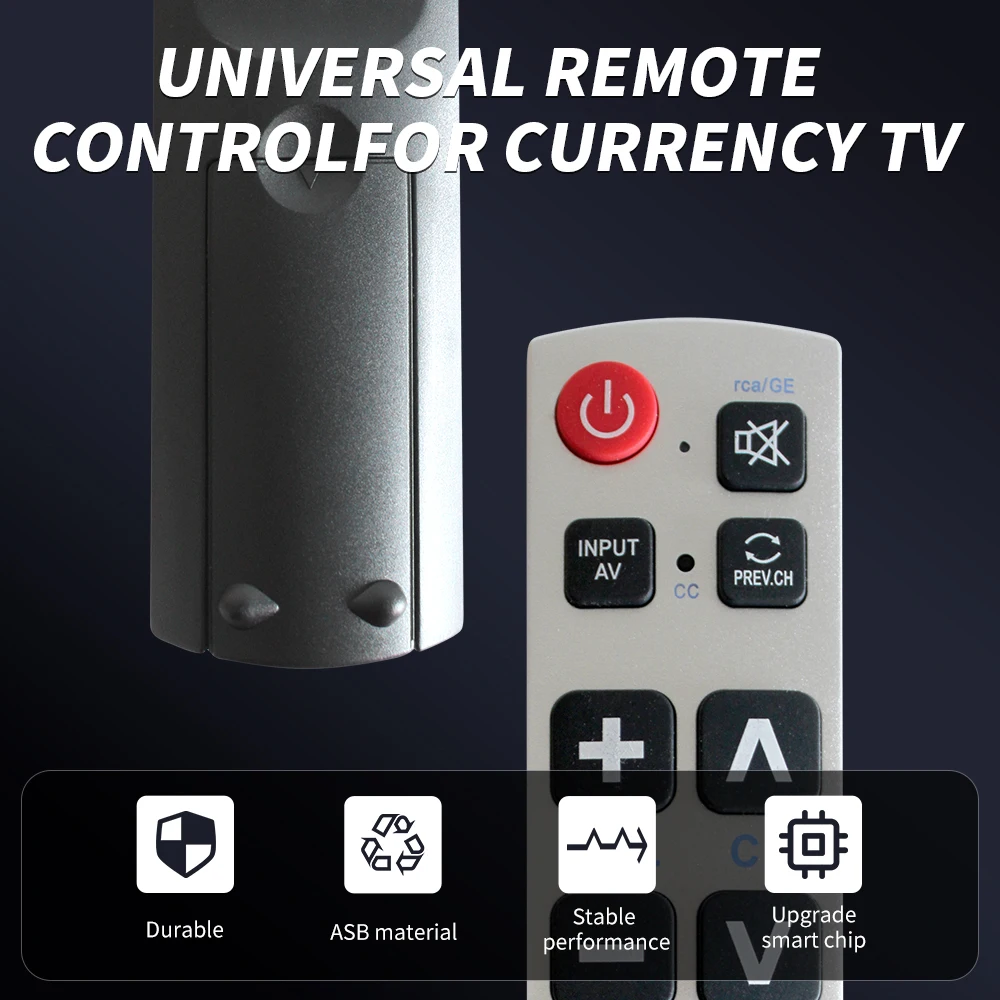 A-TV2 Big Button Universal Remote Replacement Use for L&G Sam*sung So*ny and More TV Brands Better for Seniors