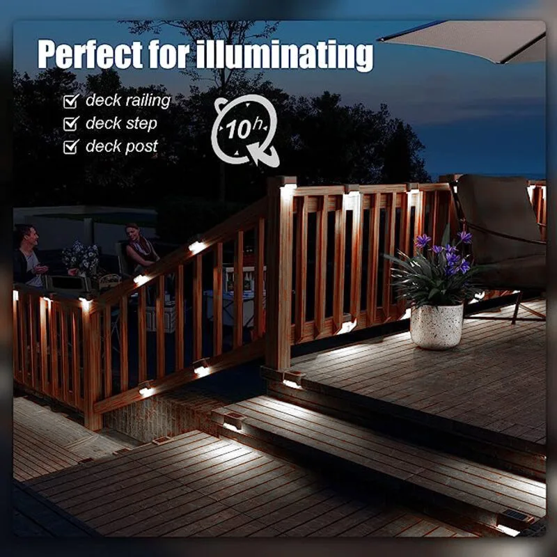 8/1 pezzi luci solari a LED lampada da giardino per esterni lampada da ponte lampada solare per scale lampada da gradino solare impermeabile arredamento da giardino per patio