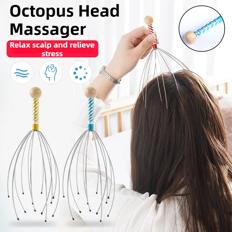 New Octopus Head Massager Scratch Head Soul Extractor Scratch Back Scratch Scalp Scratch Itching Artifact Scalp Relaxation Tool