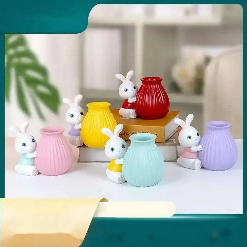 

Modern, Simple, Creative, Lovely Rabbit Storage, Home Vase, Dual-purpose Office Pen Holder, Resin Handicraft