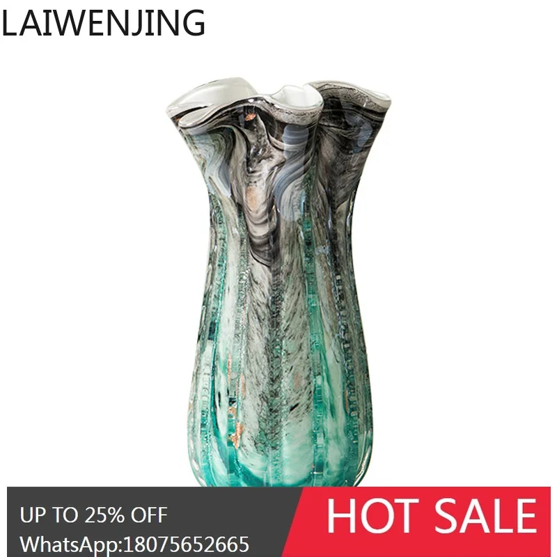 HLZ New Chinese Style Vase Decorative Ornaments Living Room Home Glass Ornaments