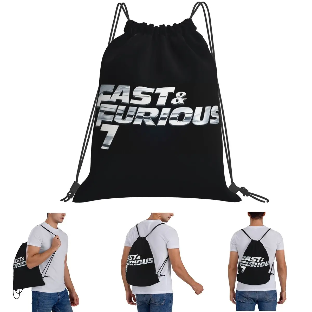 

Fast And Furious Backpacks Portable Drawstring Bags Sports Bag Book Bags for Travel School