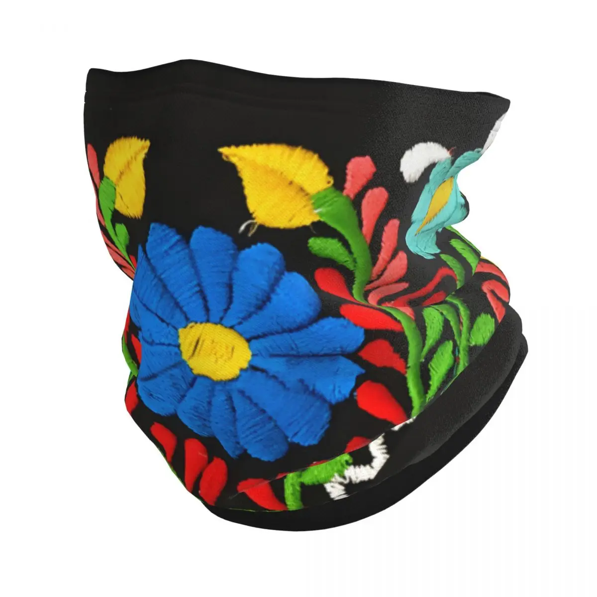 Mexican Embroidery Flower Pattern Bandana Neckerchief for Hiking Women Men Wrap Scarf Neck Headband Warmer