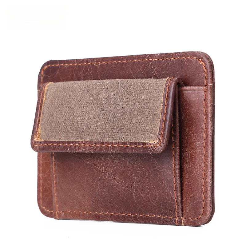 New Cow Leather Women's And Men's Card Bag Coin Purse Slim Credit Card Holder Wallet For Men and Women ID Card Pocket