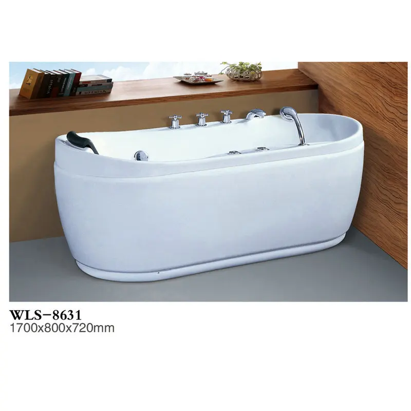 

Oval Intelligent Thermostatic Surfing Massage Cylinder, Acrylic Simple Independent Adult Bathtub With Pillow 8631