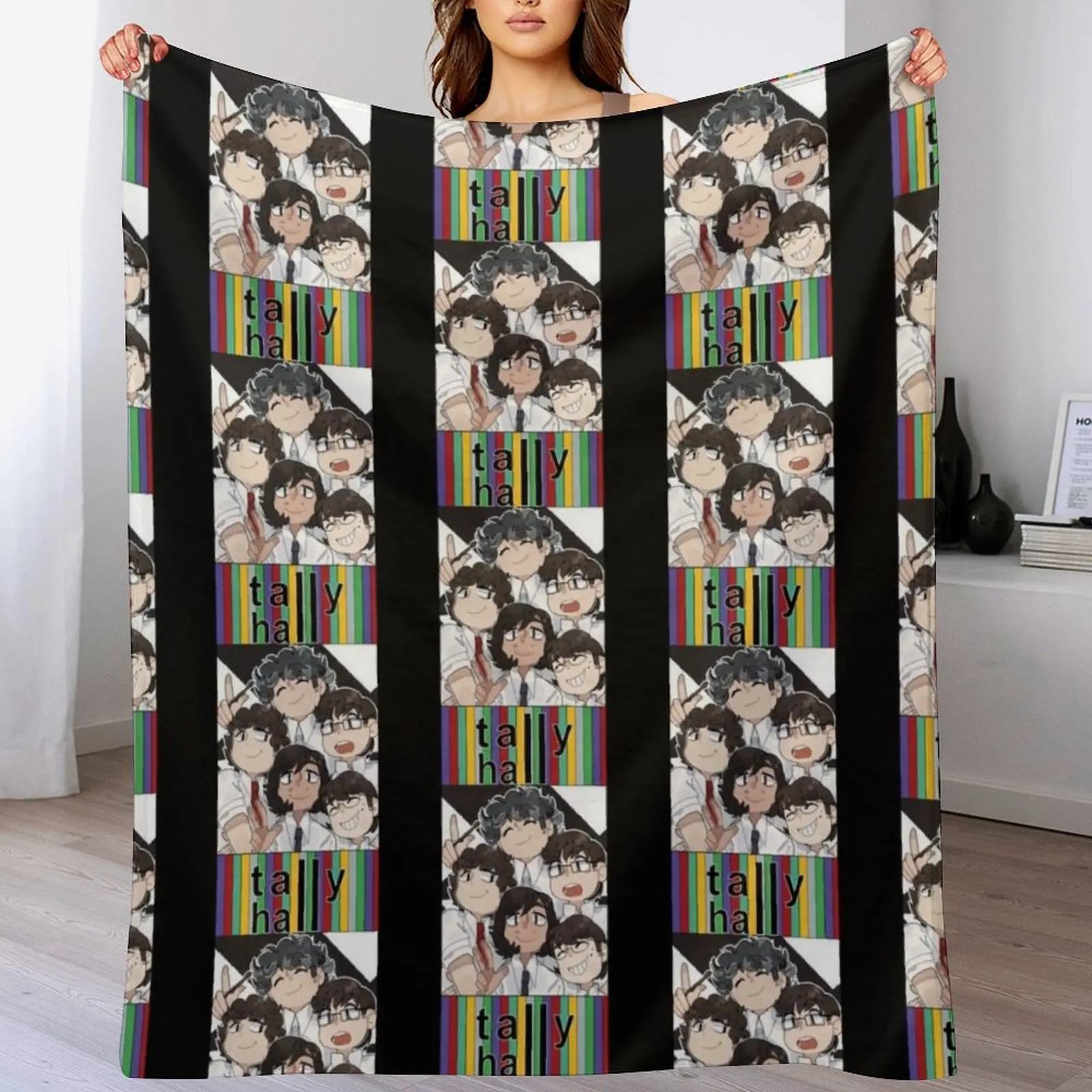 

Tally Hall Band Anime Throw Blanket Cozy Warm Blanket for Bed Room Decor
