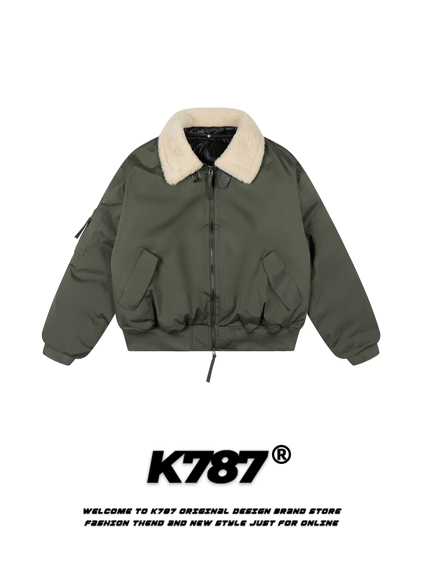 

Мужская утепленная хлопковая куртка K787 в американском ретро-стиле с воротником Cleanfit, свободного кроя, теплая, для пар, молодежная модная верхняя одежда