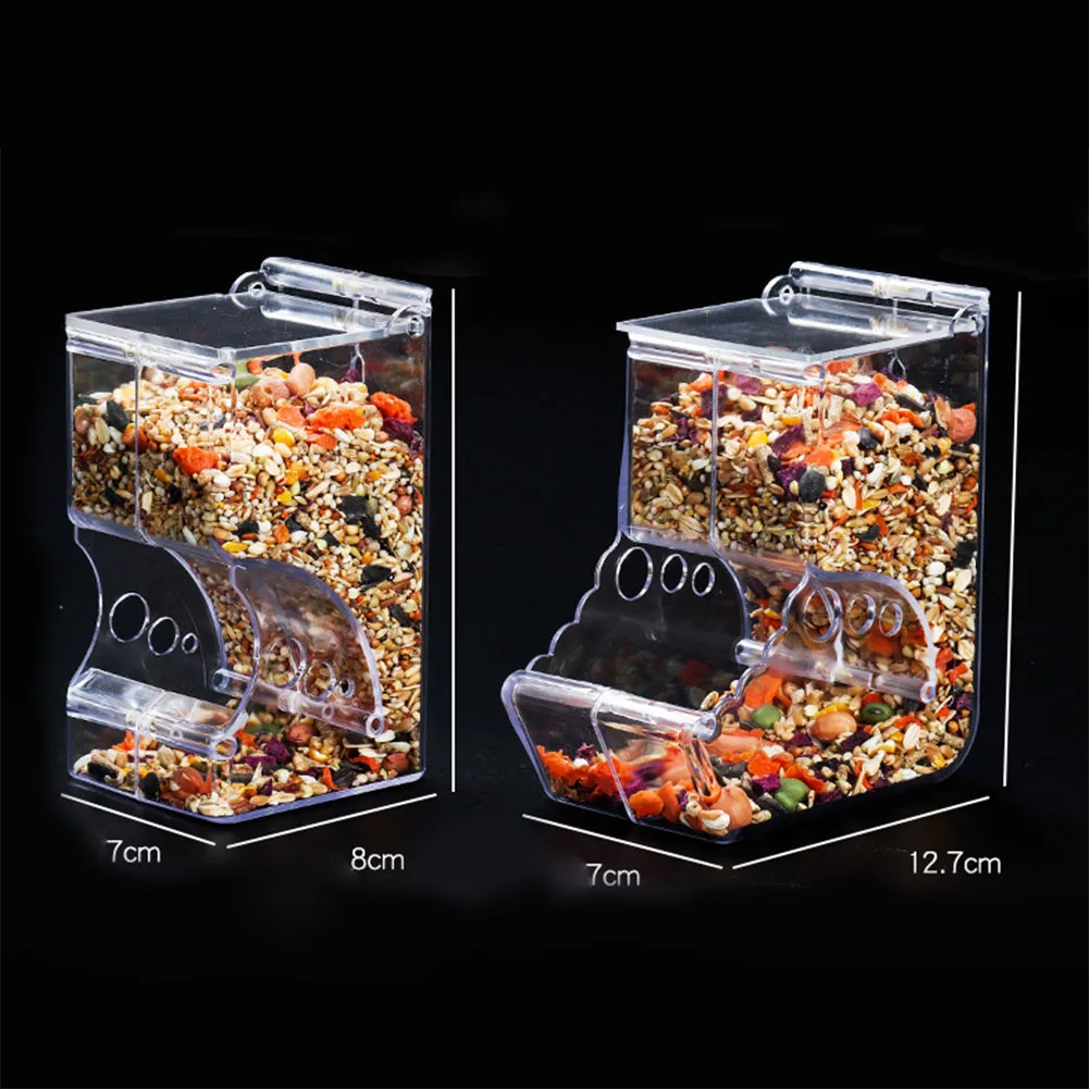  2-1PCS Cute Hamster Samll Animal Automatic Pet Food Feeder Convenient Strong Clear Transparent Safe Food Bowl for Hamster Bird
