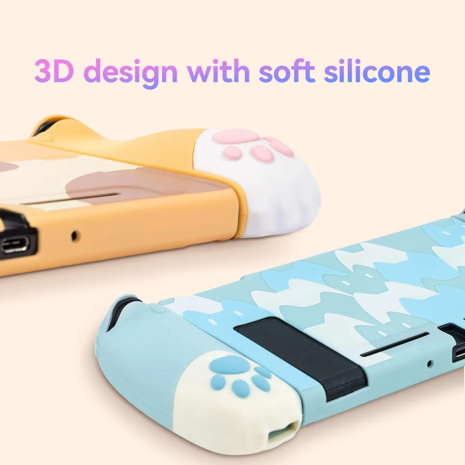 GeekShare Nintendo Schalter Fall Nette 3D Katze Klaue Silikon Split Joycon Weiche Abdeckung Nintendo Schalter Schutzhülle NS Zubehör