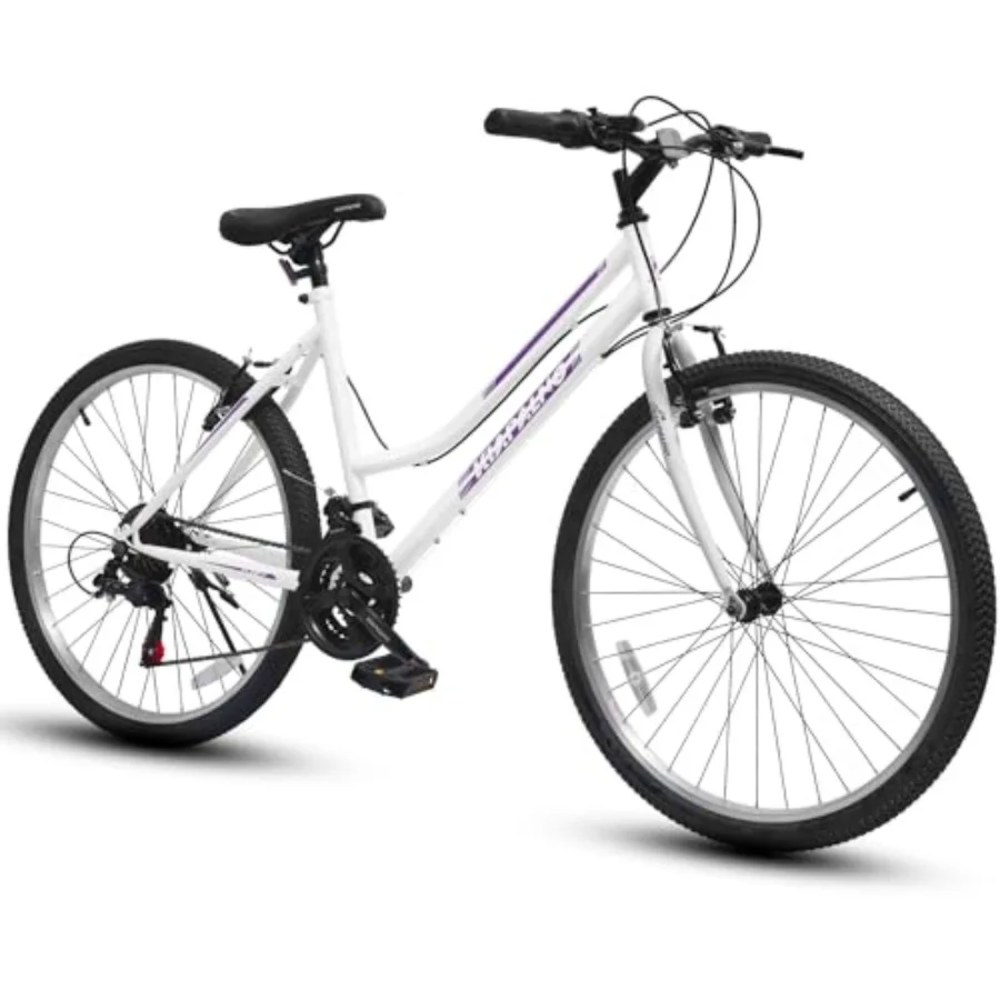

Mountain bike for women: 21-speed, V-brake, lightweight aluminum frame, matte black finishideal for summer travel, commuting, s