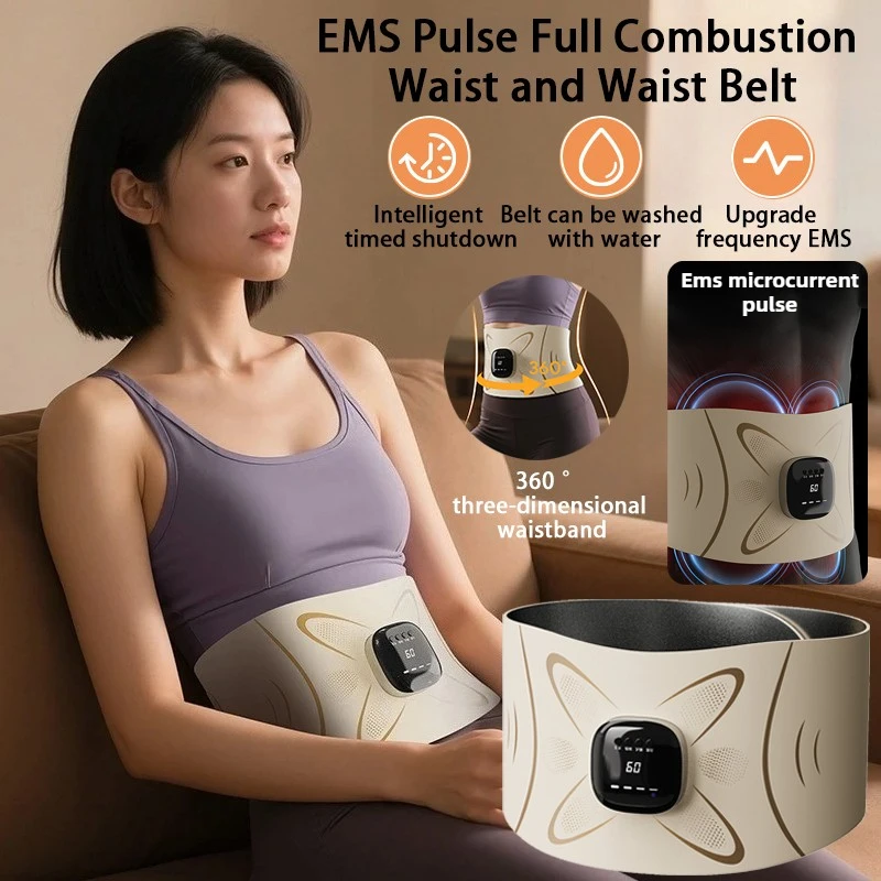 

Intelligent hot compress massage belt portable multifunctional micro current abdominal massage belt EMS electric pulse massager