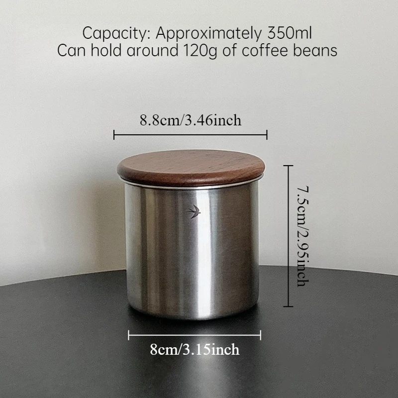1pc Coffee can Retro style Woodiness Stainless steel Coffee bean storage jar Seal Making old storage tanks Coffee set