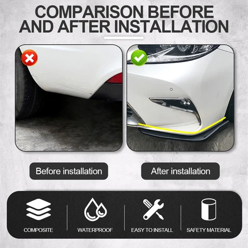 Imagen 2 del producto 1 par de alerón de parachoques de coche, labio trasero delantero, falda lateral Universal anticolisión para BMW mercedes-benz Toyota Audi Volkswagen